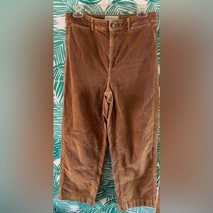 Everlane orange brown wide leg corduroy pant trousers sz 8